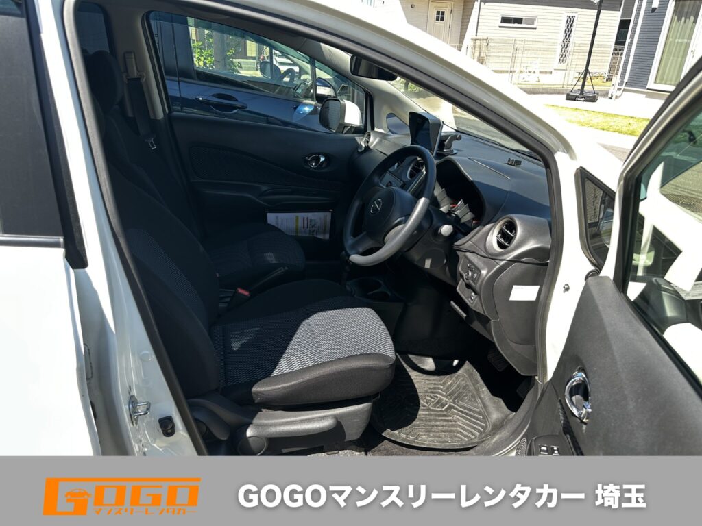 GOGOマンスリーレンタカー 埼玉のコンパクトカー ニッサン ノート 車内