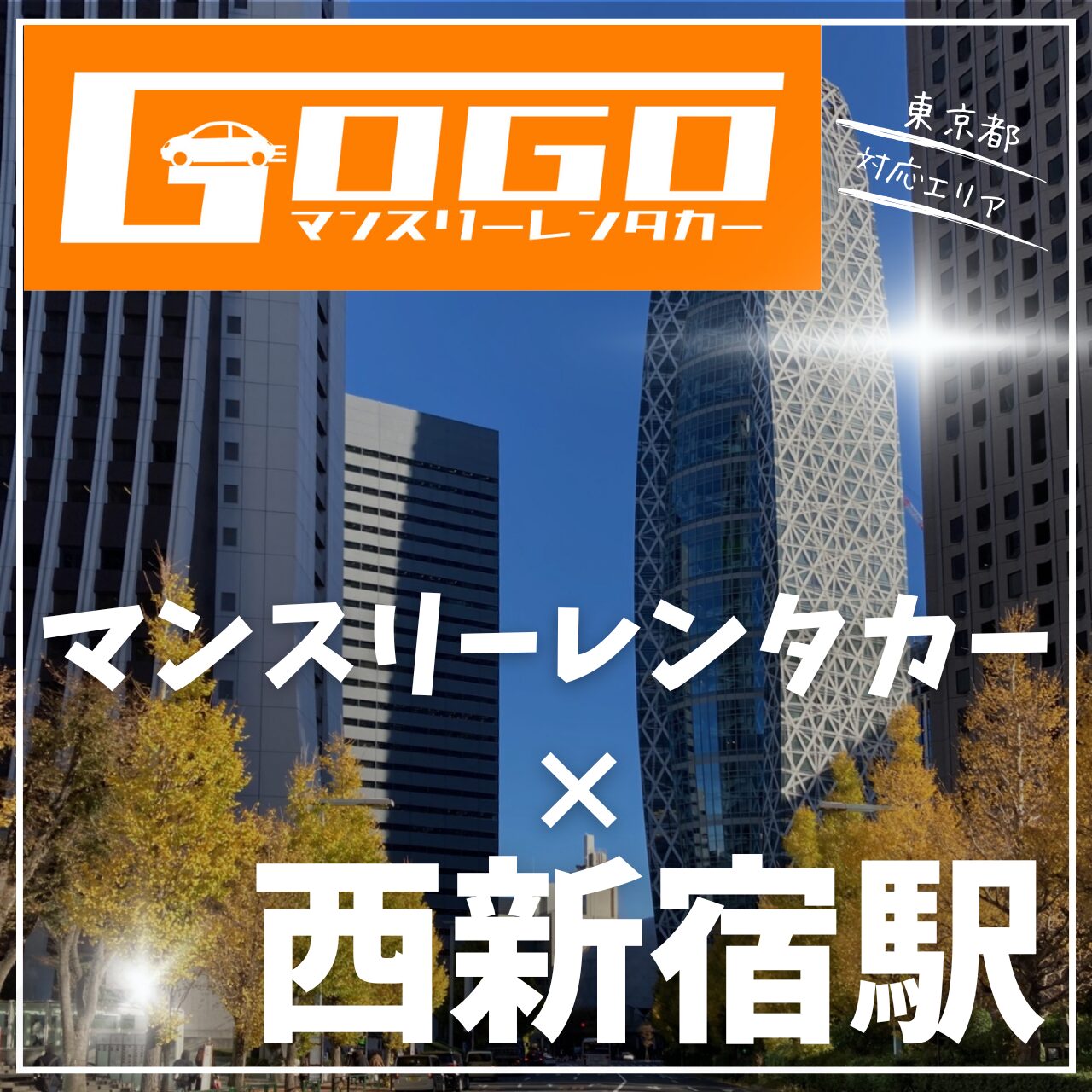 西新宿駅で乗り捨てできるマンスリーレンタカー