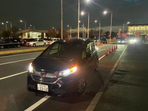 2026年3月16日 羽田空港第3ターミナルで旅行のお客様へホンダ フリードHVを宅配納車