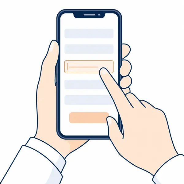 空車確認フォームを入力する場面のイラスト