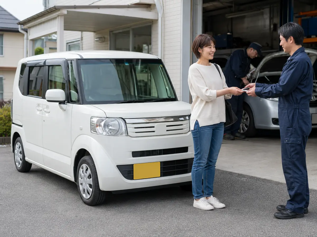 修理期間中の代車としてマンスリーレンタカーを受け取る利用者